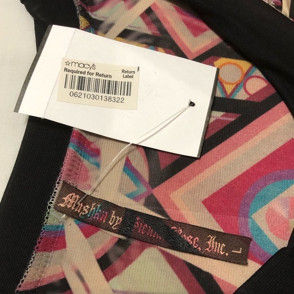 Mushka by Sienna Rose L/S Multicolor Retro Print Groovy Scoop Neck Dress - Large - Picture 5 of 7